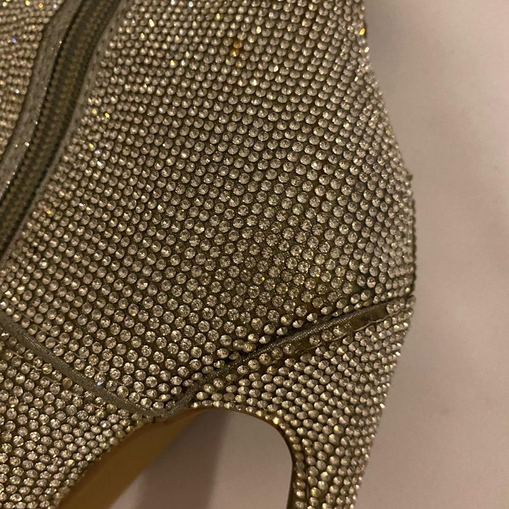 Steve Madden Silver Sparkling High Heel Boots Size 7M - Picture 9 of 16